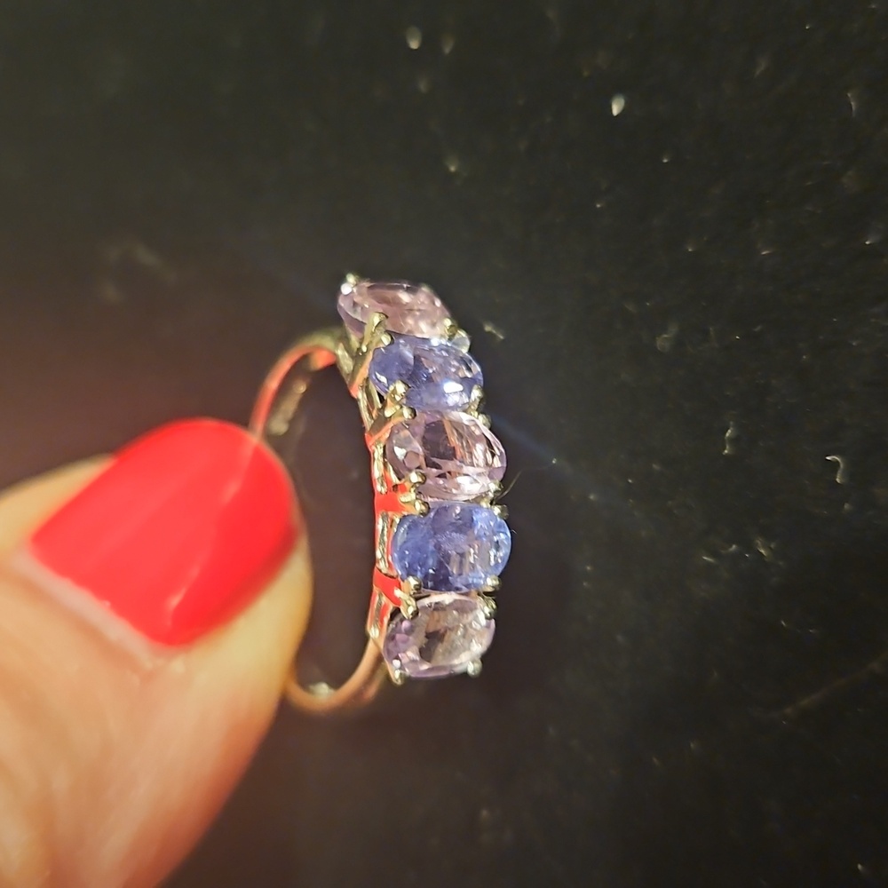 Sterling and tanzanite Stauer ring size 7-1/2